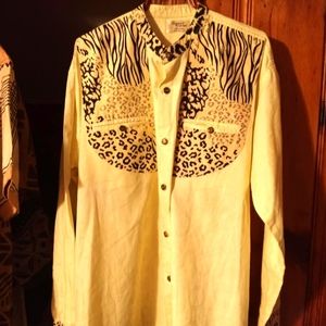 African print long sleeve shirt